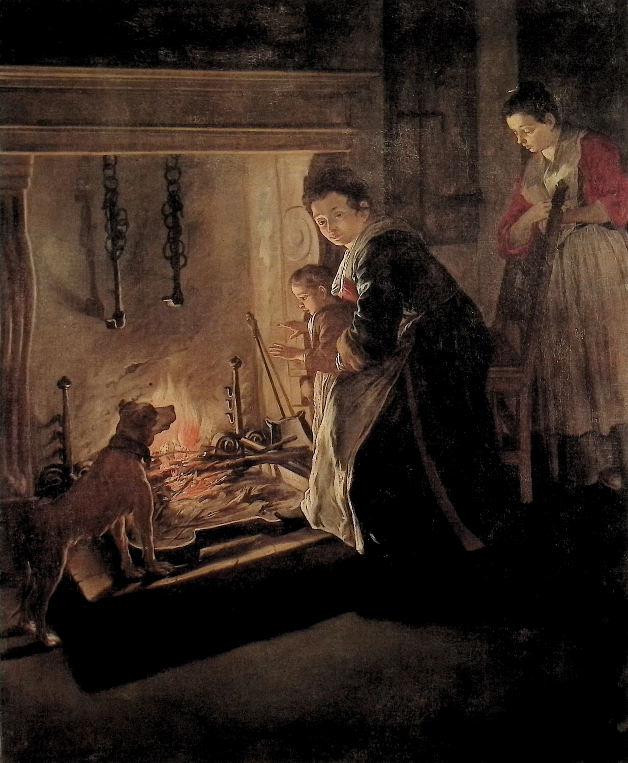 Giacomo Ceruti, il Pitocchetto - 280, Donne e bambino davanti al focolare